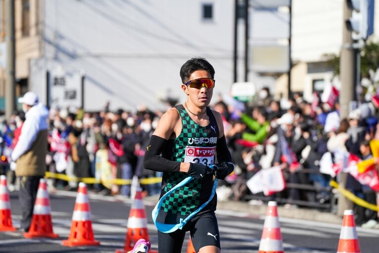 ニューイヤー駅伝の3区で4人抜きの区間6位と好走を見せた39歳の上野　©Satoshi Wada