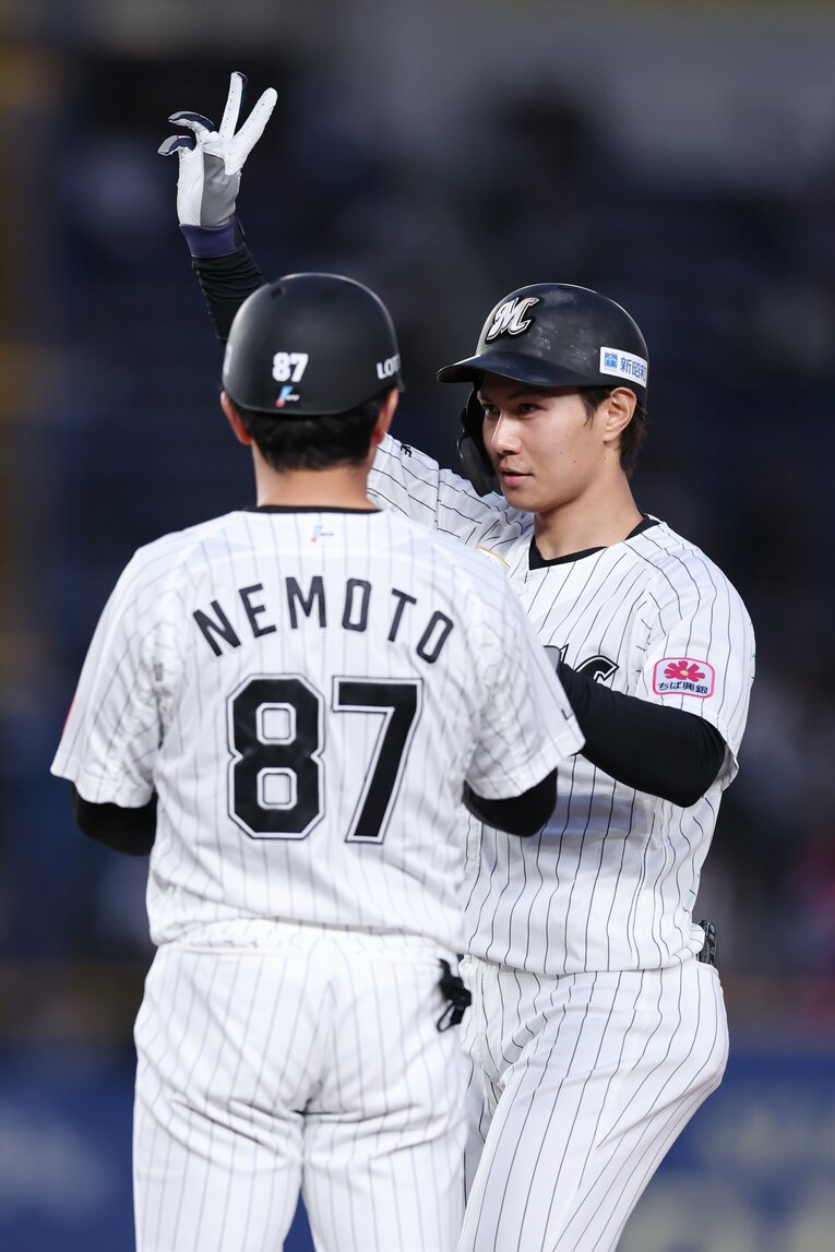 2018年のドラフト1位、大阪桐蔭高からロッテ入りした藤原恭大（25歳）。プロ7年目　©JIJI PRESS
