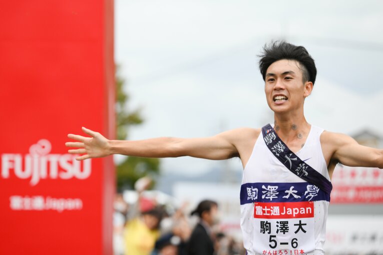 最終区間6区でゴールする鈴木　©Nanae Suzuki