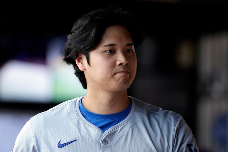 髪を切る前の大谷　©Getty Images