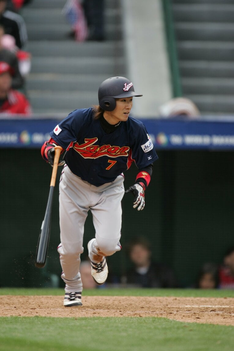 2006年WBC第2ラウンド、日本対アメリカ戦に出場した西岡　©Naoya Sanuki