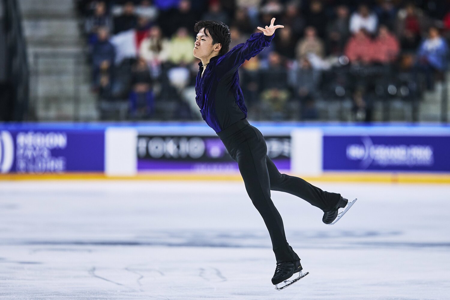 フランス大会フリーでの鍵山の演技　©Getty Images