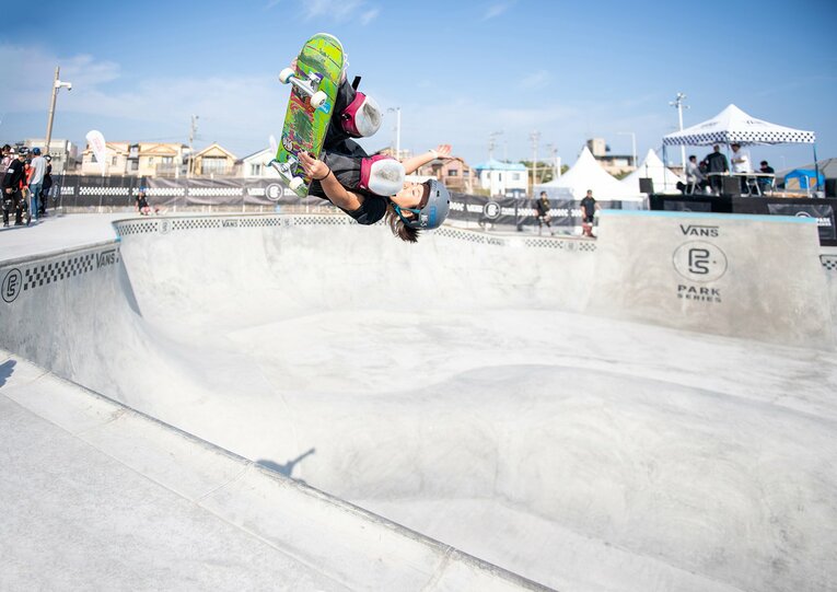 2019年の岡本はこのトリックで無敗を誇った。今や自身の代名詞となった「540」（2019年11月撮影）　©Yoshio Yoshida