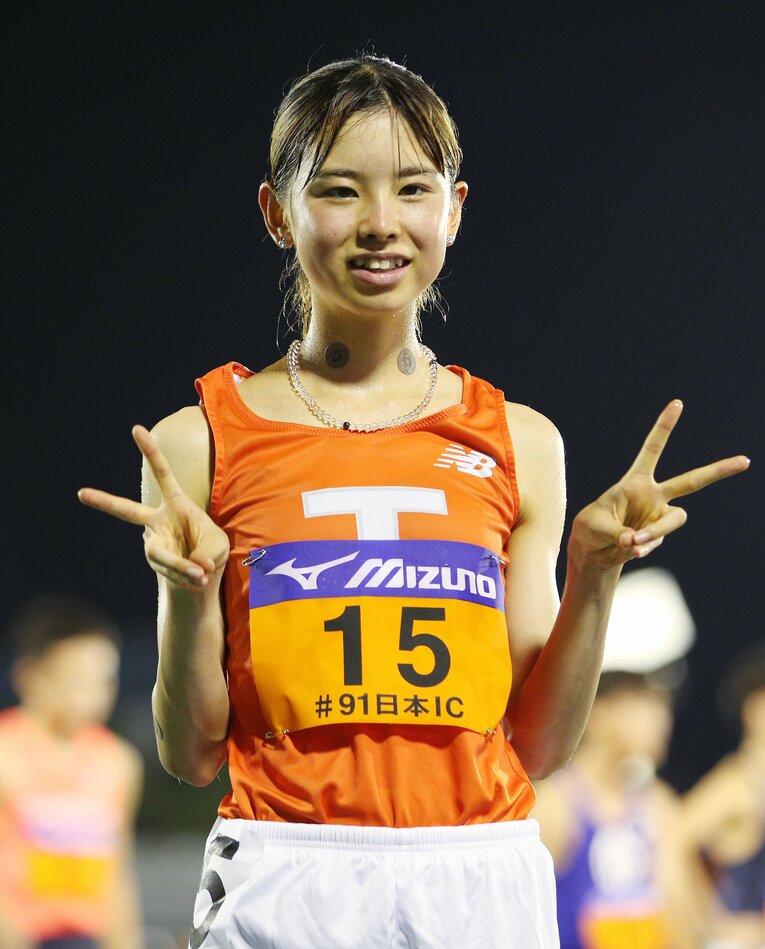10000メートルで日本歴代2位の記録を作った19歳の不破聖衣来（拓殖大学1年） ©︎JIJI PRESS
