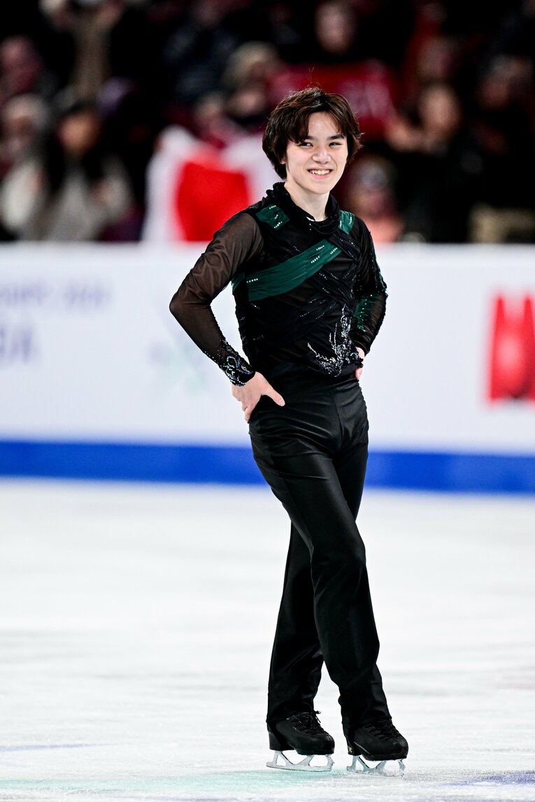 フリーの演技後にはすがすがしい表情で笑顔をみせた　©︎AFLO