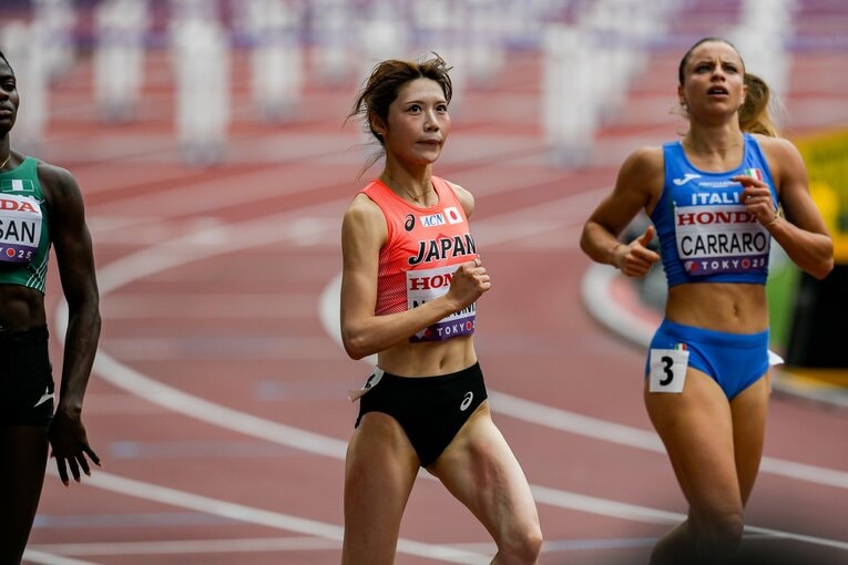 【東京世界陸上】100mハードル予選を走る中島ひとみ（長谷川体育施設）　©Nanae Suzuki　※スワイプで他の写真もご覧になれます。