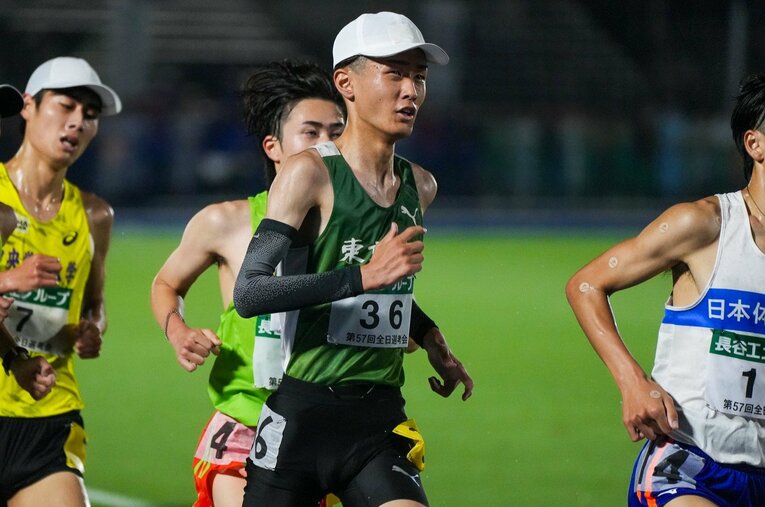 ルーキーイヤーから数々の記録を打ち立ててきた東農大3年の前田和摩。1年以上のブランクを経て、ようやくの復帰戦となった　©Satoshi Wada