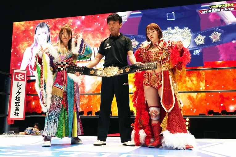 岩谷麻優vs.SareeeのIWGP女子王座戦。2024年4月27日、横浜BUNTAI 　©Essei Hara
