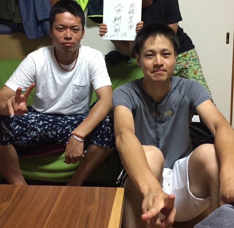 大学時代の大竹と林さん　写真：林竜也さん提供