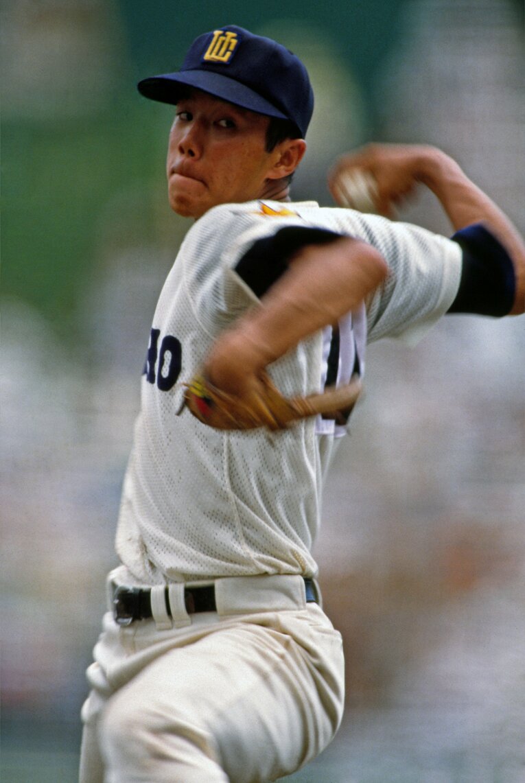 準々決勝で甲子園初登板した宇部商・古谷友宏　©︎Katsuro Okazawa/AFLO