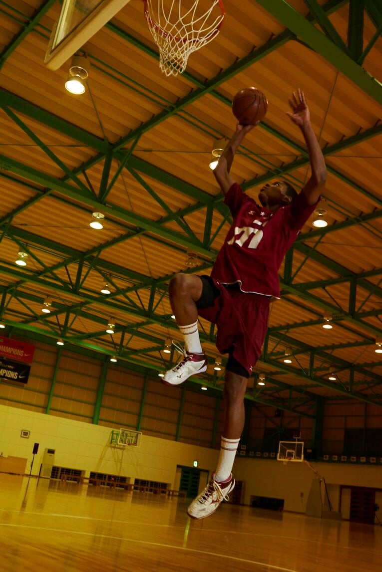 明成高校時代の八村塁　©Tadashi Shirasawa