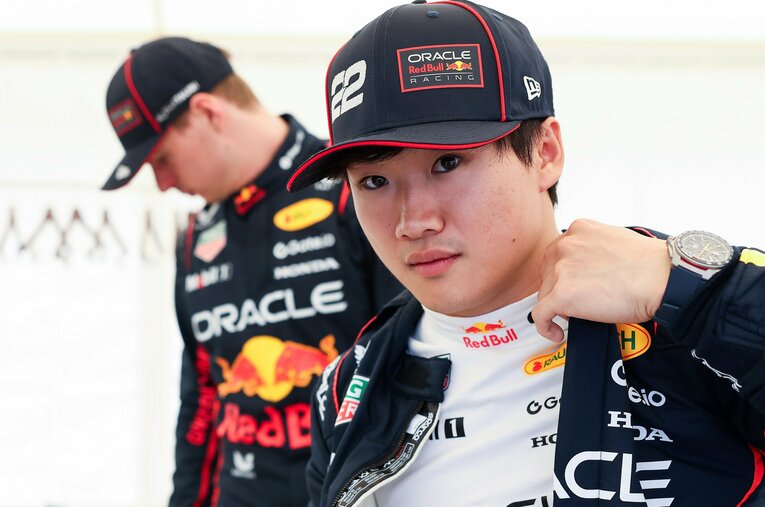 レッドブル昇格後初レースとなる日本GPへの抱負を「Q3進出」と控えめに語った角田 ／ photograph by Getty Images / Red Bull Content Pool