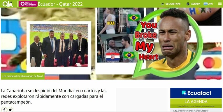 ネイマールやブラジルを揶揄する記事（『オレ』より）