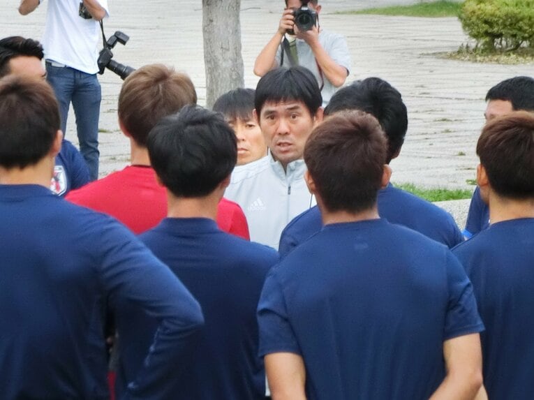 2018年9月の森保監督と日本代表　©JIJI PRESS