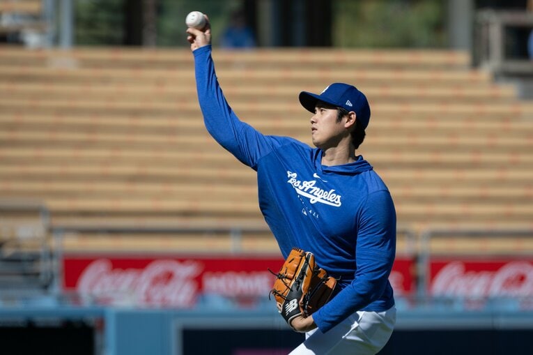 じつは投手の調整もかわらず行っている大谷　©Nanae Suzuki