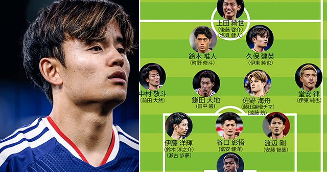 W杯日本代表26人予想「じつは久保建英と好相性」なシャドー、守田英正
