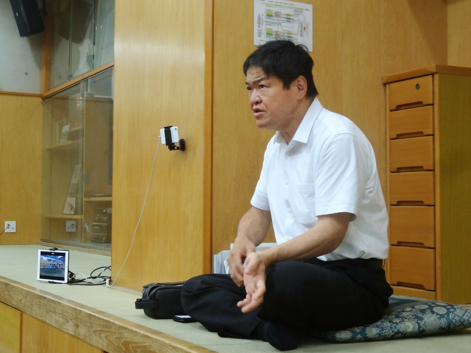 日体大相撲部の斎藤一雄監督 ©JIJI PRESS