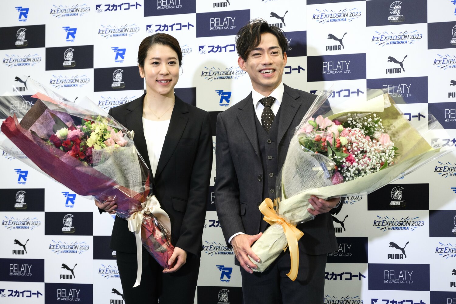 現役引退を発表した村元哉中と高橋大輔　©Asami Enomoto