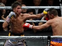 【希少】‼️特別価格‼️長谷川穂積＆山中慎介　直筆ボクシンググローブ‼️ ボクシング：長谷川3階級制覇 山中11連続防衛に成功 [写真