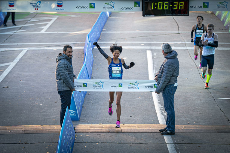 2020年1月のヒューストンハーフで66分38秒の日本記録　©Takeshi Nishimoto