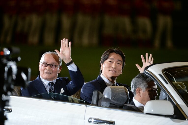 2013年、長嶋茂雄氏と　©Naoya Sanuki