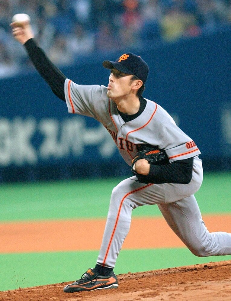 巨人時代の木佐貫　©JIJI PRESS