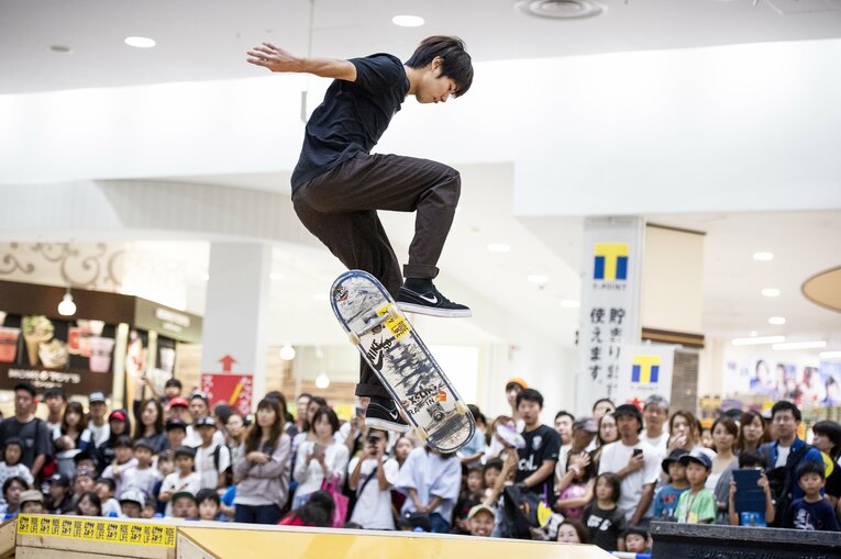 2019年6月末、ムラサキスポーツのイベントに参加する堀米　©Yuki Suenaga