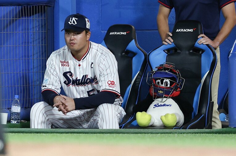 今季は怪我に悩まされた村上宗隆。ポテンシャルは評価されるも、懸念点を口にすMLB関係者も少なくなかった　©︎JIJI PRESS