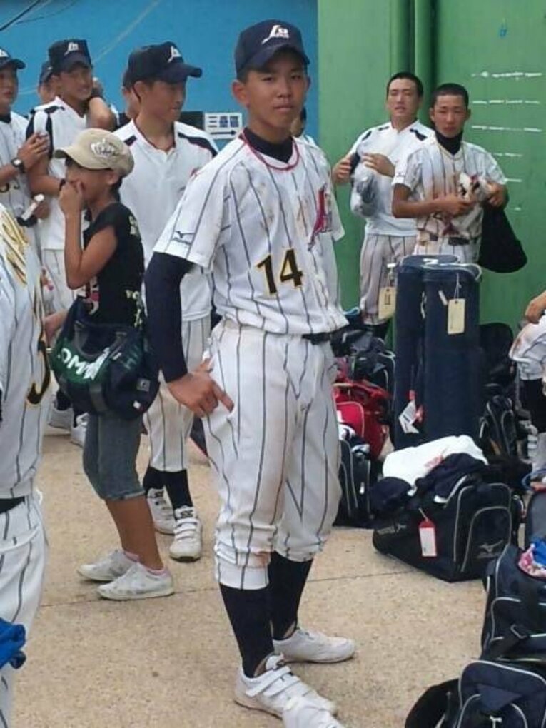 中学日本代表時代の横塚さん　（本人提供）
