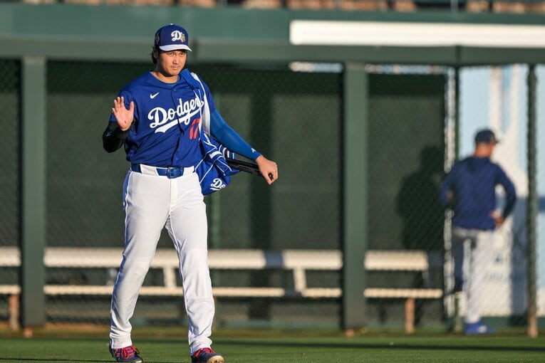 【Number現地撮影：大谷翔平の愛される日々】ドジャース再合流後の試合での大谷（写真は右に続きます）　©Nanae Suzuki