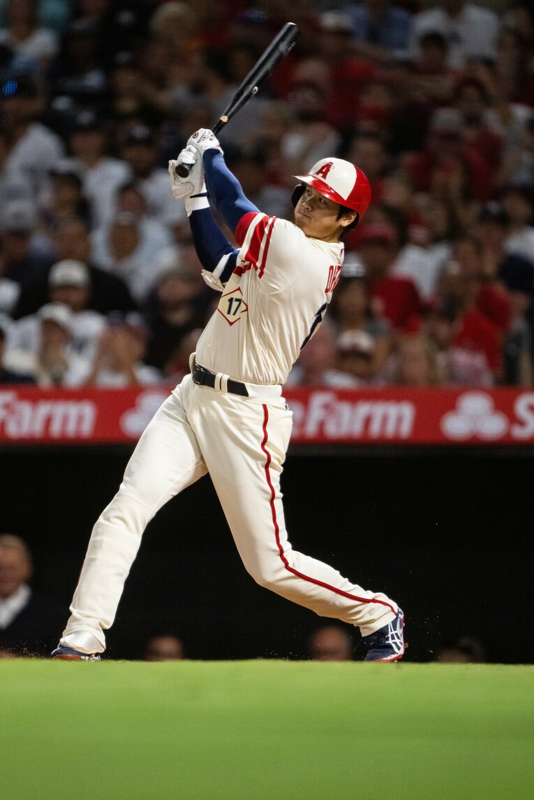 8月31日のヤンキース戦。コールから放った30号3ランの連続写真（9枚目／全11枚）©Nanae Suzuki