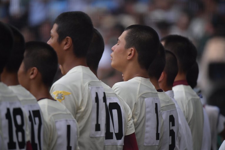 2018年夏の甲子園3回戦、根尾昂（現中日）や藤原恭大（現ロッテ）を擁する大阪桐蔭に敗れた高岡商・山田龍聖（現JR東日本）©︎Hideki Sugiyama