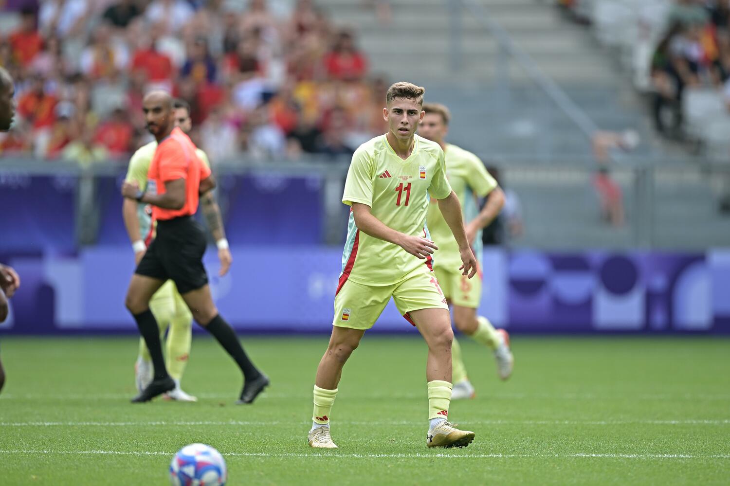 スペインはバルサ所属のフェルミン・ロペスらを擁するが、決して雲の上の存在ではない　©Takuya Kaneko/JMPA