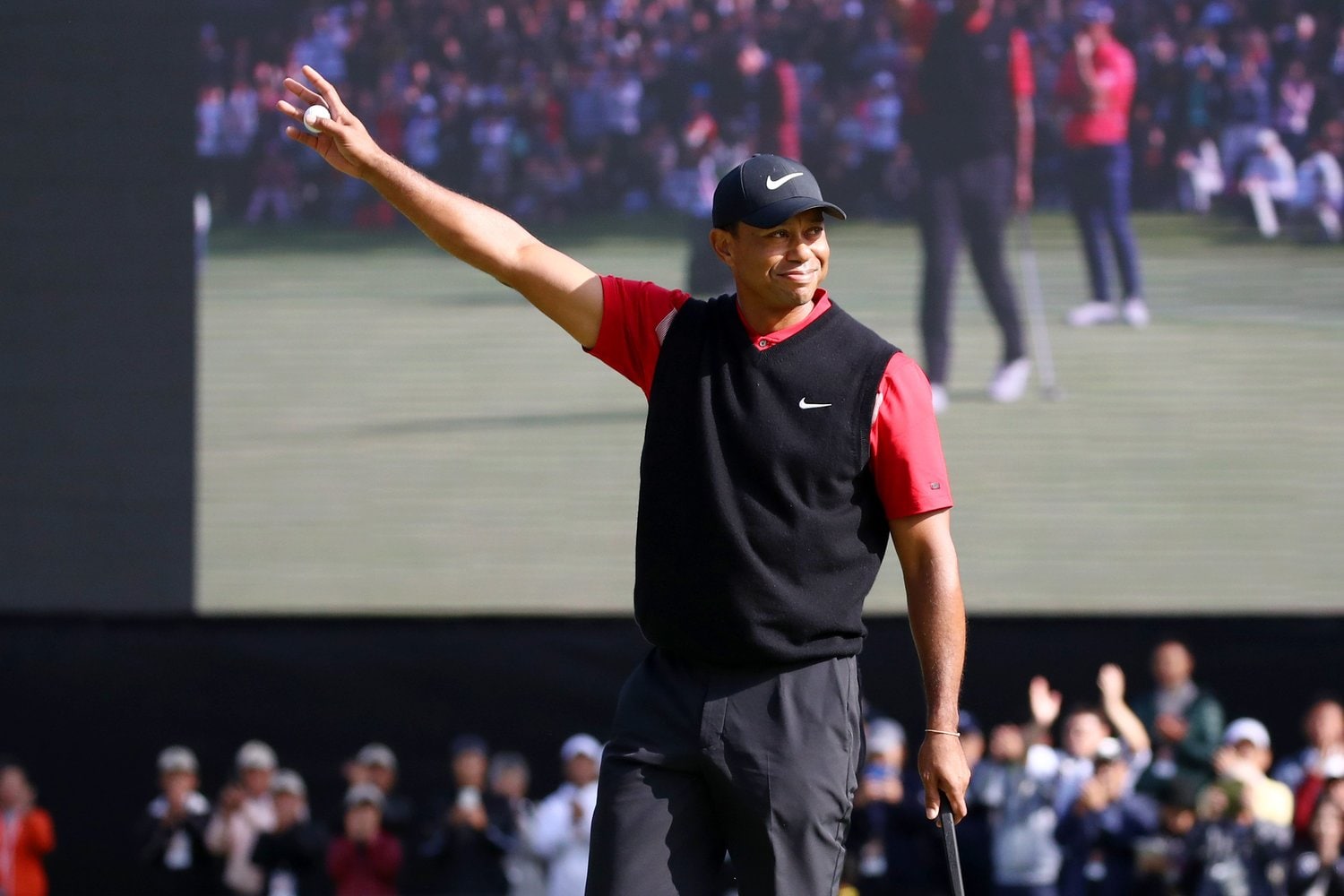 2019年ZOZOチャンピオンシップでのタイガー・ウッズ。3月1日にはSNSで事故後、初となる肉声を投稿した　©Getty Images