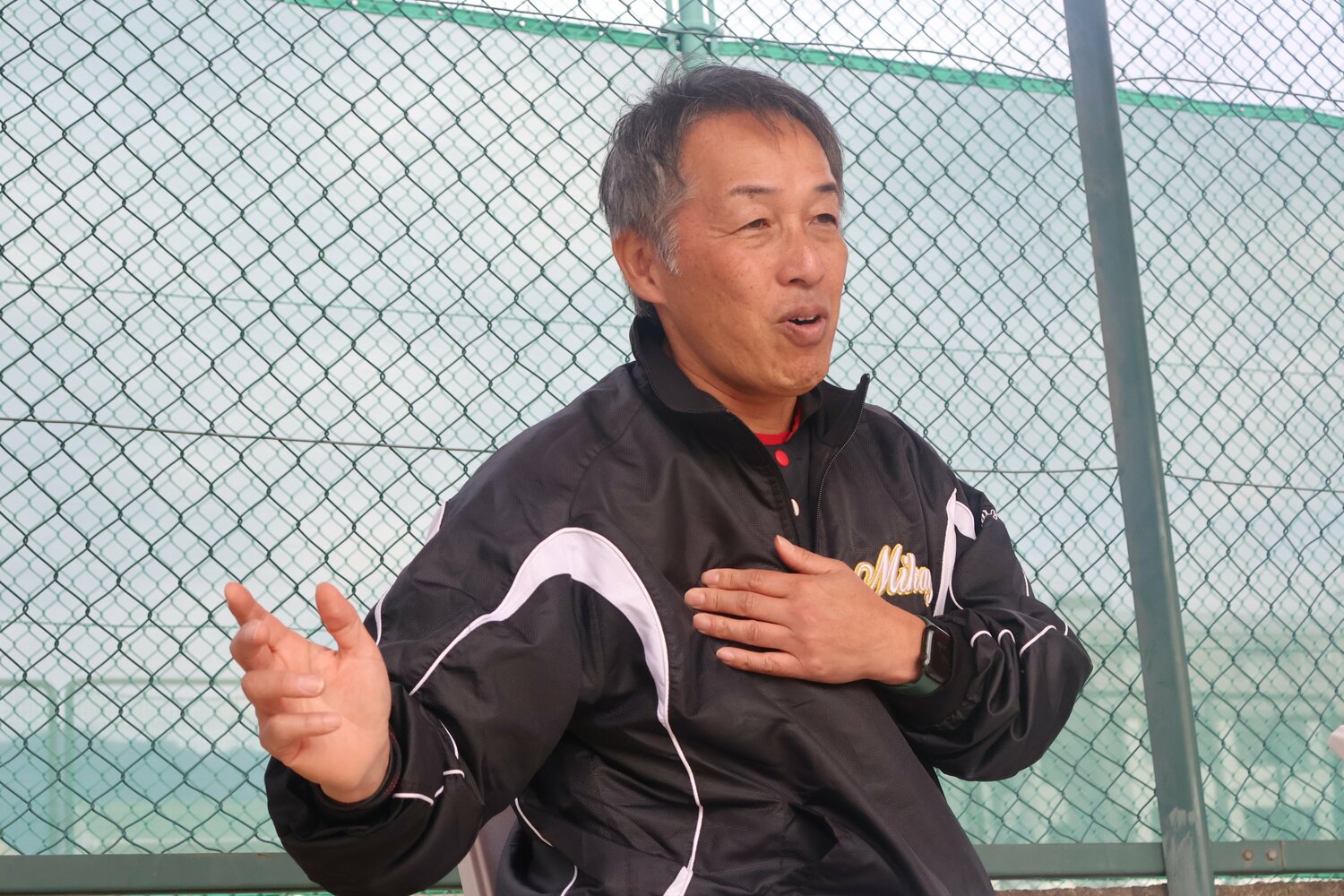 ブラジル・サンパウロでの野球指導の経験を振り返る今泉監督　©Fumi Sawai