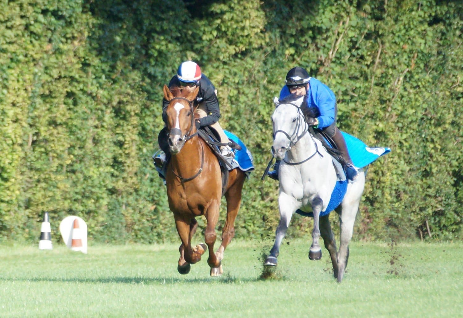 急遽オルフェーヴルの追い切りを任された藤岡佑介騎手（左）　©Satoshi Hiramatsu