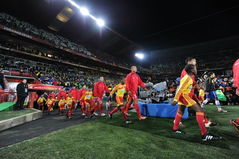 2010南アフリカワールドカップ、ブラジル戦にて　©Kaoru Watanabe/JMPA