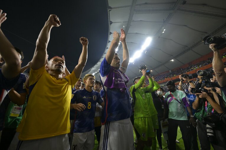 スペイン戦終了後　©Koki Nagahama／JMPA