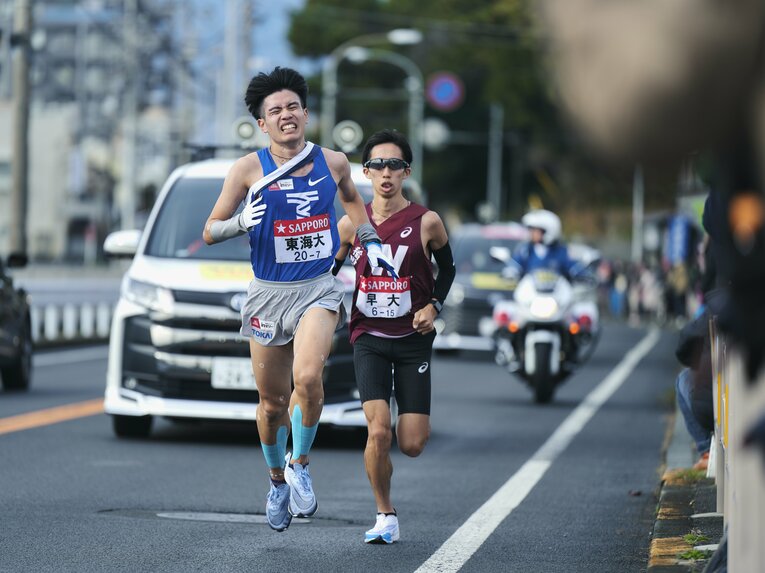 前回は2区4位、今回の箱根はケガに苦しみ7区15位となった石原　©Yuki Suenaga