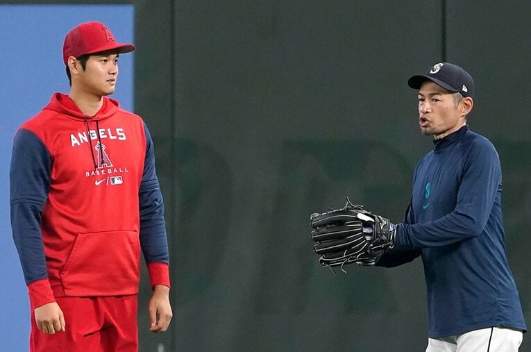 大谷翔平とイチローは22年6月の試合前にも談議していた ／ photograph by AP/AFLO