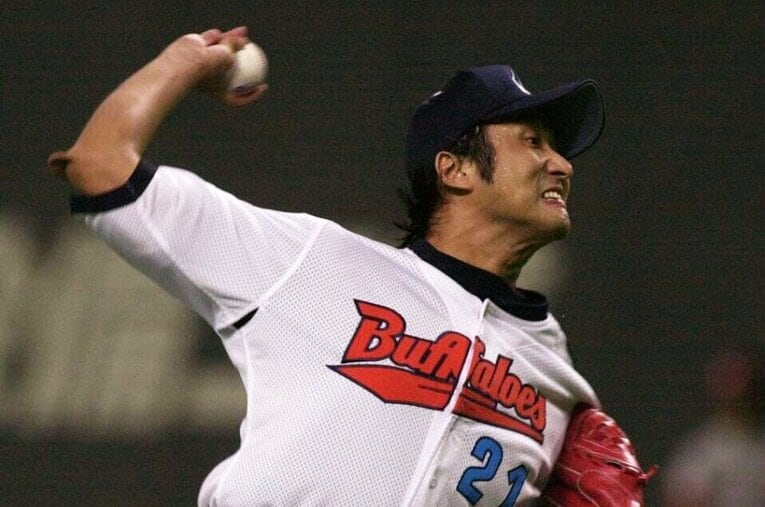脳腫瘍から奇跡的なカムバックを果たし、2001年のオールスターで登板する盛田幸妃 ／ photograph by JIJI PRESS