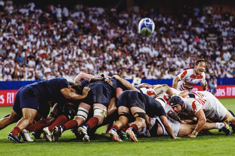 昨年の試合では圧倒されたスクラムで善戦した　©︎Kiichi Matsumoto