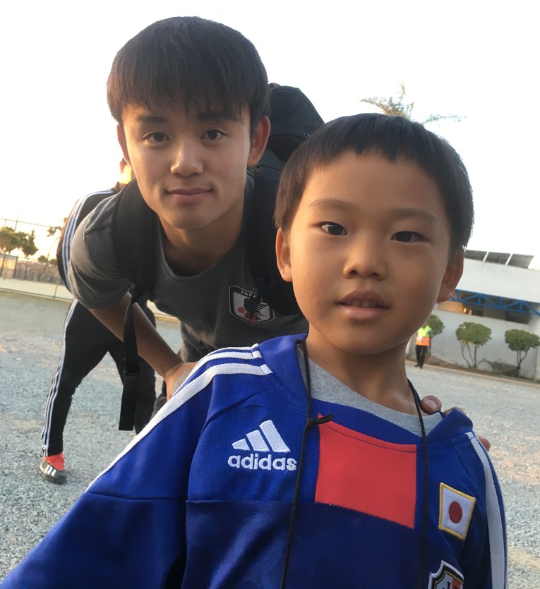 コパ・アメリカ時の久保建英と息子の清竹君©Haruki Fujii