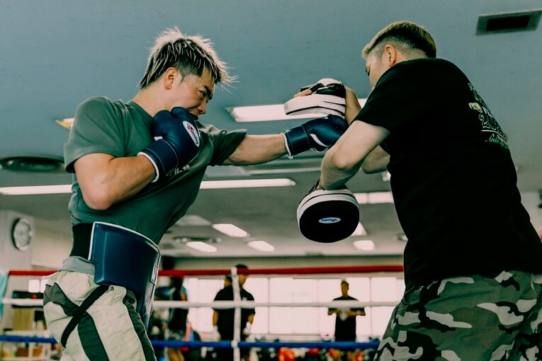 那須川天心のミット打ち（2024年5月撮影）©Kiichi Matsumoto