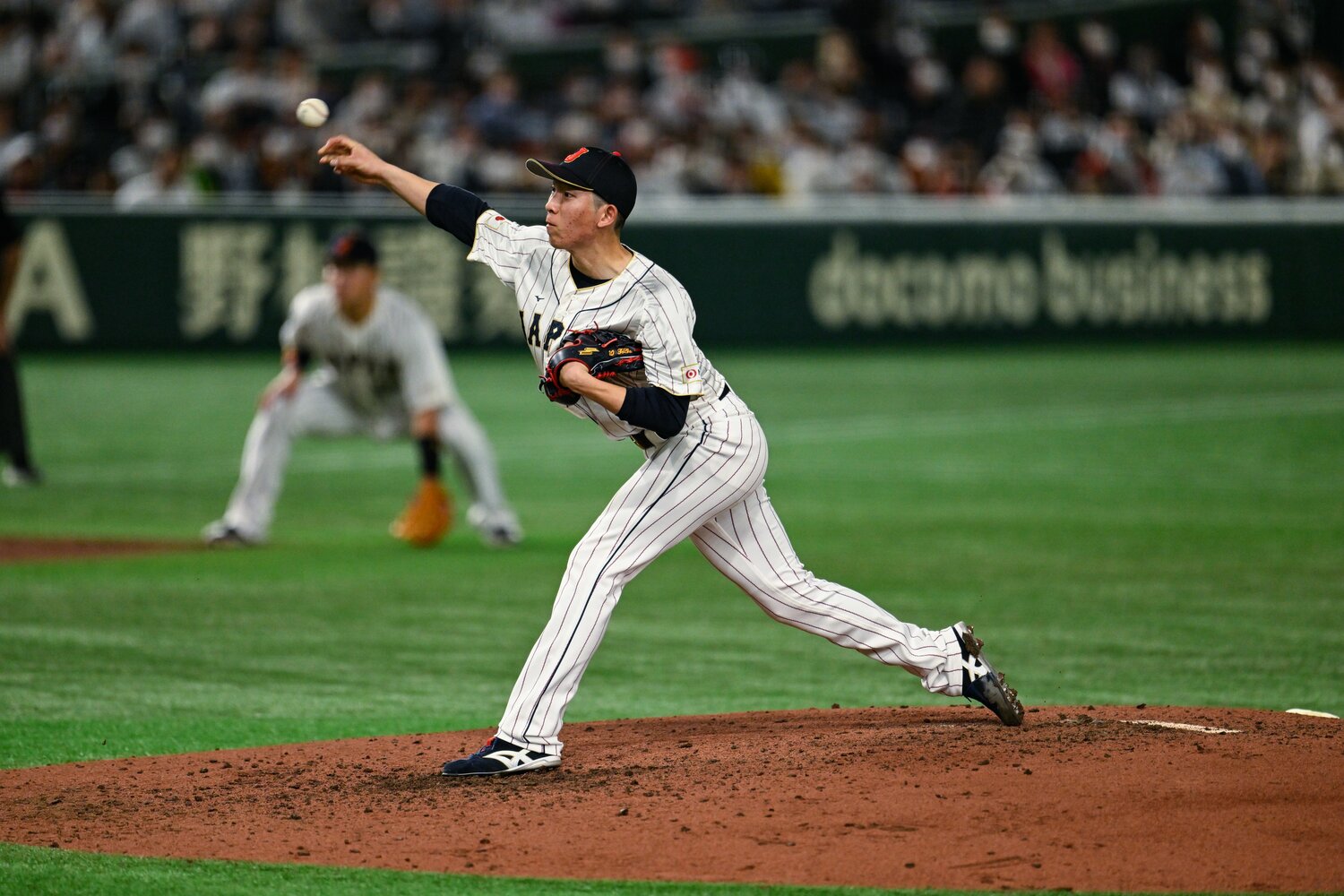 WBC中国戦、大谷翔平の後を受け、3回7奪三振1失点。しっかりと役割を果たした戸郷　©Naoya Sanuki