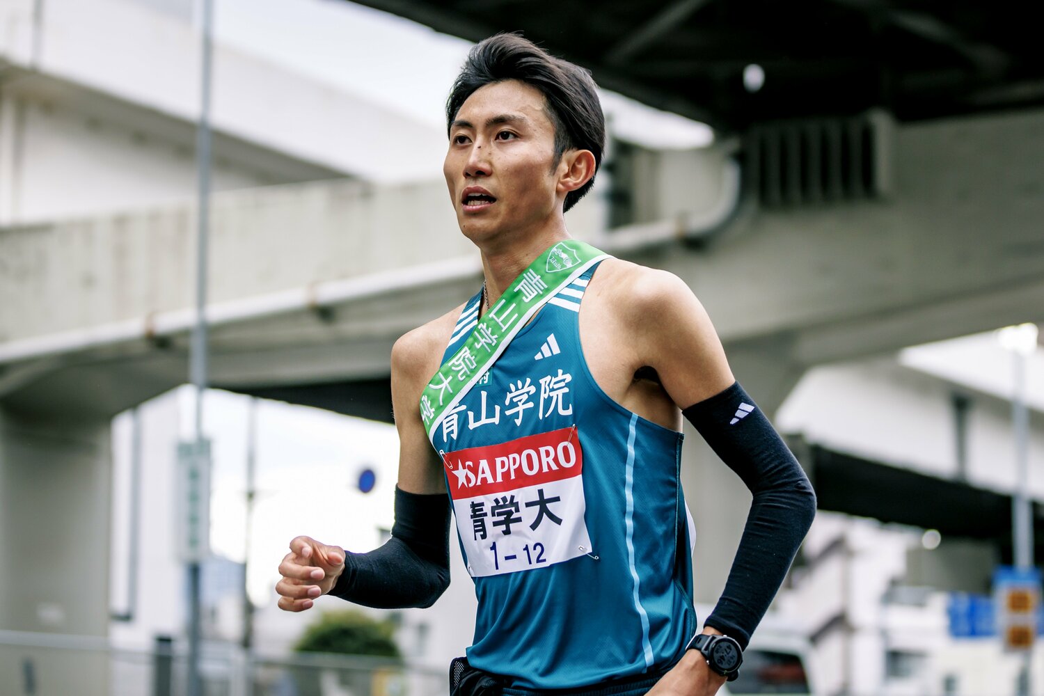 卒業後はアナウンサーで就職という青学大・田中悠登。今回ゴール時の「セルフ実況」も話題になった　©Kiichi Matsumoto