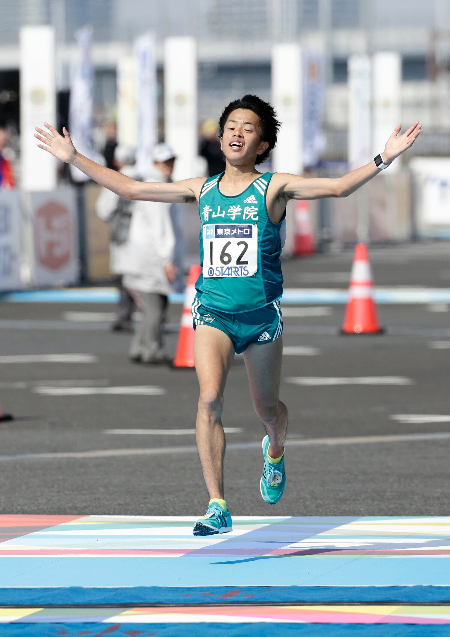 2016年、東京マラソンを走る青学大時代の下田裕太　©Atsushi Hashimoto