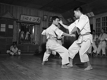 「寸止めはやめなさい！」顔面打ちアリ＆絞め技も…60年前の早すぎた“幻の総合格闘技”日本拳法空手道とは？＜Number Web＞ photograph by Jiji Press