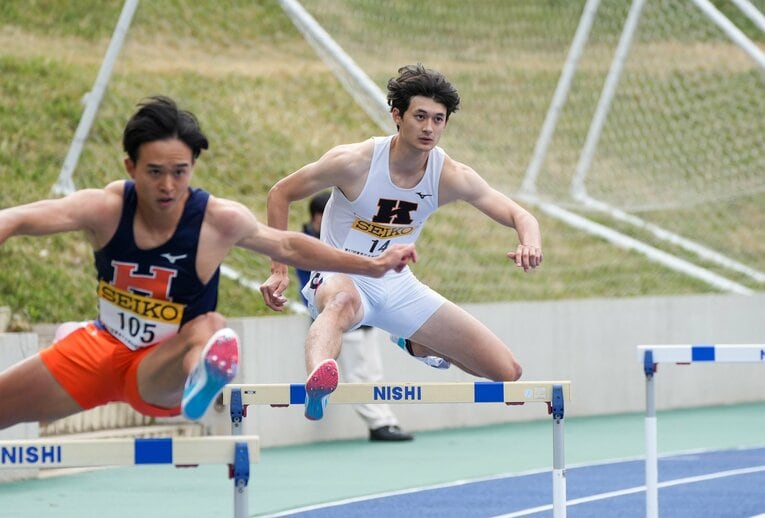 今季初戦の東京六大学対校では400ｍハードルで圧勝　©Satoshi Wada