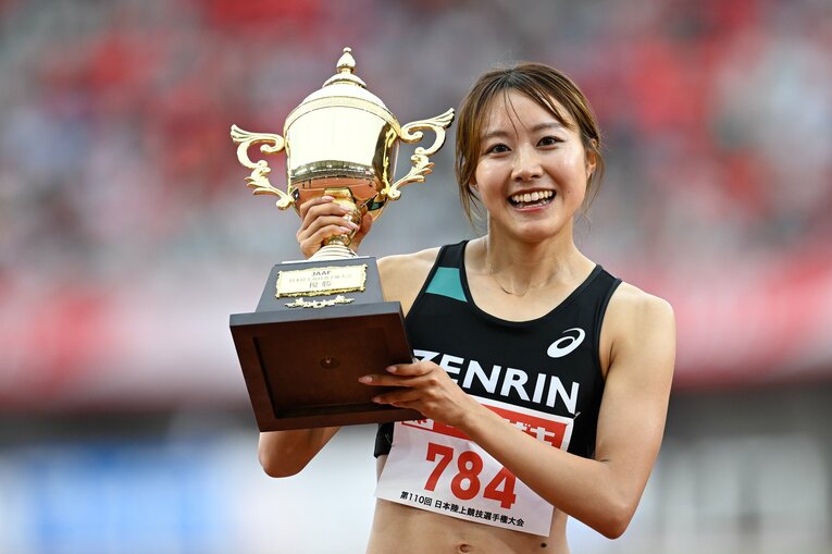 こちらも大幅自己新記録で優勝した青木　©Asami Enomoto